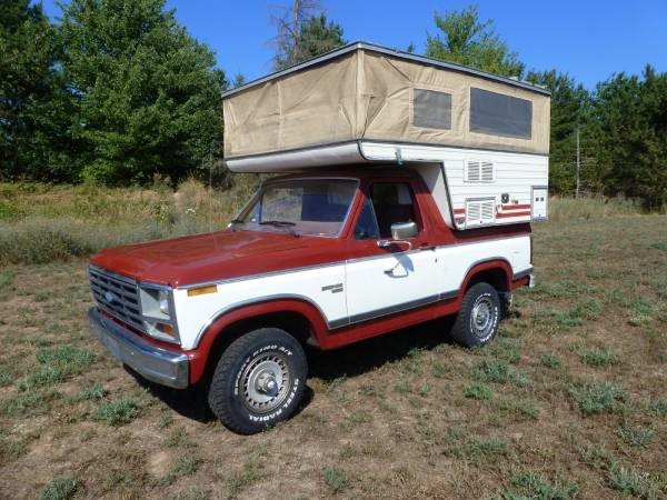 1983 Bullnose Bronco with popup camper shell